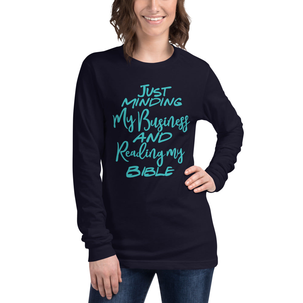 Minding my business Long Sleeve Tee - Jean Marie's Faith Apparel 