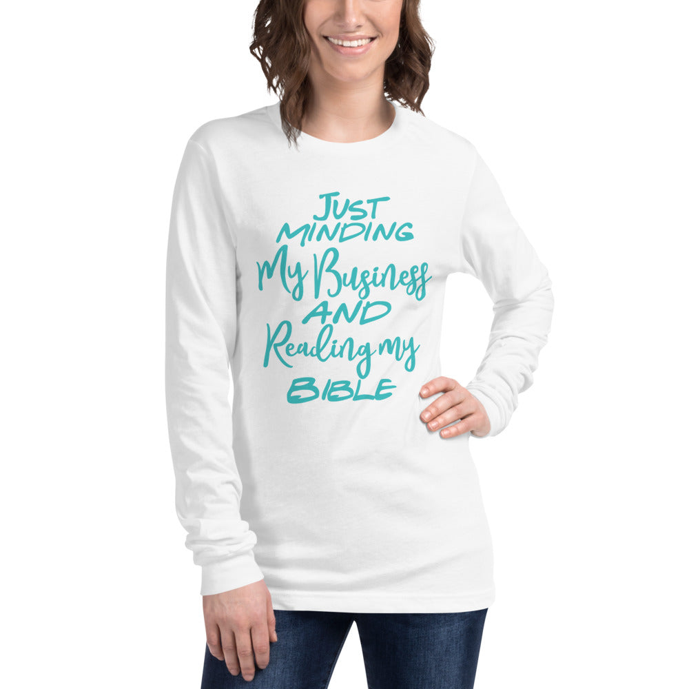 Minding my business Long Sleeve Tee - Jean Marie's Faith Apparel 