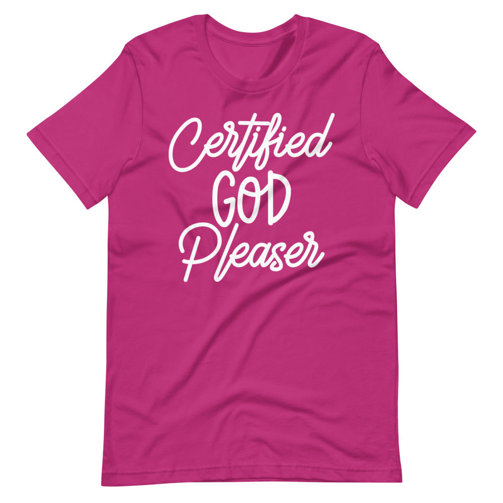 Certified God Pleaser T-Shirt - Jean Marie's Faith Apparel 