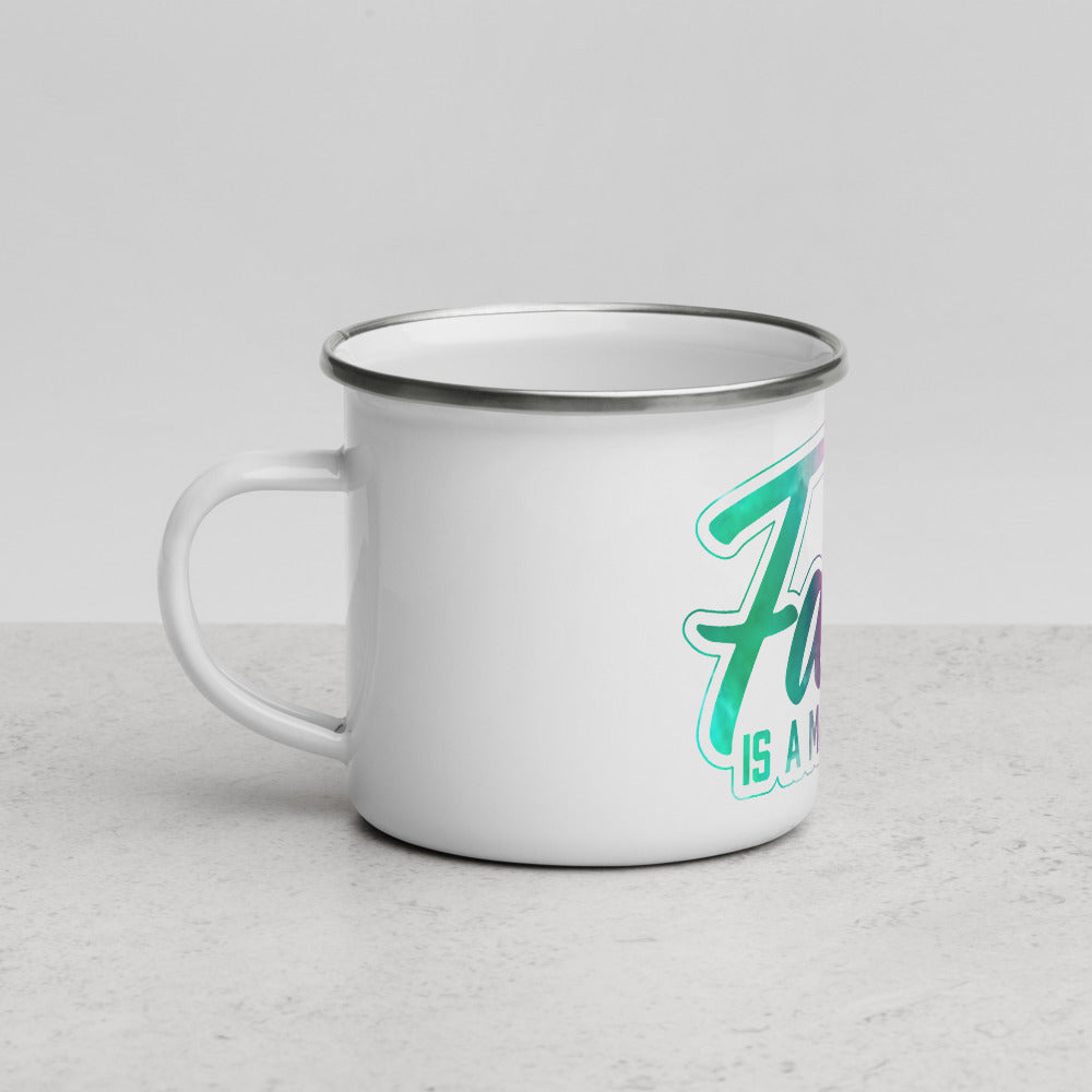 Faith is a Masterclass Enamel Mug - Jean Marie's Faith Apparel 